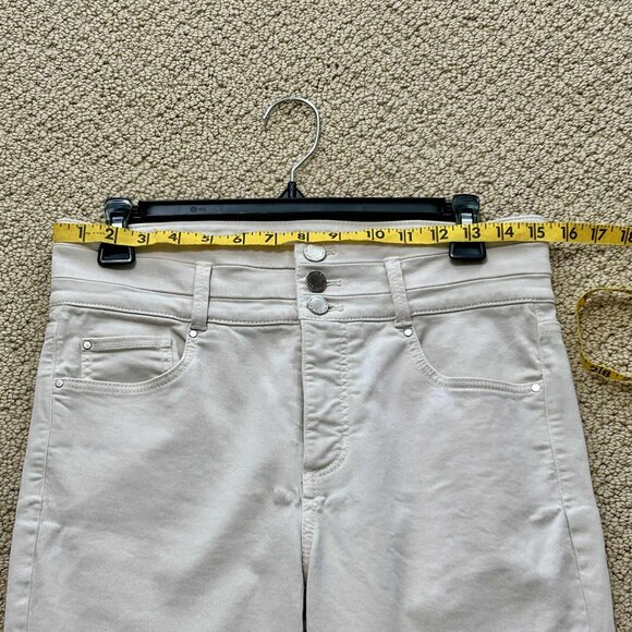 Ann Taylor Size 6 High Waist Skinny Three Button Beige Cream Jeans 29 Inseam - Picture 5 of 7